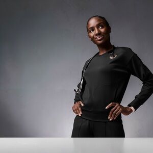 FIGS Women's Cornelia FORMx Crewneck Scrub Top in black